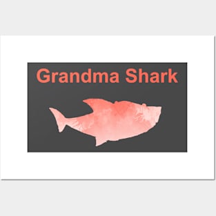 Grandma Shark Inspired Silhouette Posters and Art